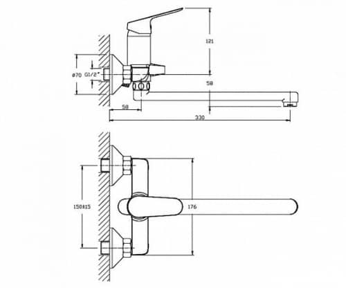 Купить Смеситель Rush Yell для ванны YE5735-51 по низкой цене
