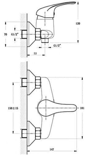 Смеситель для душа Rush Corsica CO4240-63