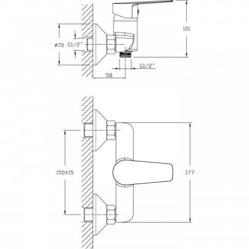 Смеситель для душа Rush Disco DI6935-63