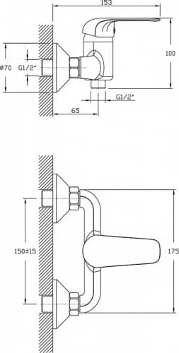 Смеситель для душа Rush Fiji FI1835-63