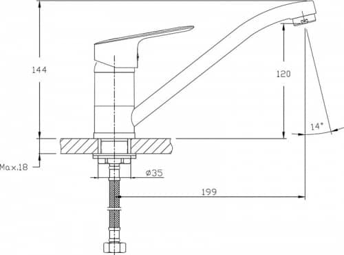 Купить Смеситель Rush Crete для кухни CR3535-26 по низкой цене