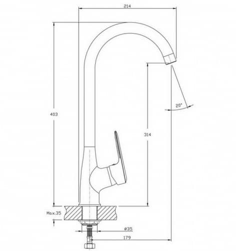 Купить Смеситель Rush Devon для кухни DE7535-22 по низкой цене