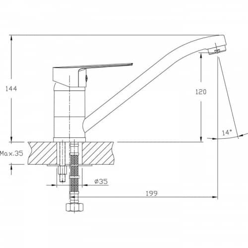 Купить Смеситель Rush Disco для кухни DI6935-25 по низкой цене