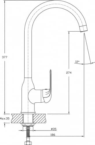 Купить Смеситель Rush Fiji для кухни FI1835-23 по низкой цене