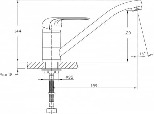 Купить Смеситель Rush Fiji для кухни FI1835-27 по низкой цене