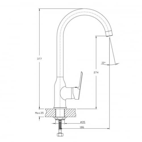 Купить Смеситель Rush Victoria для кухни VI7135-23 по низкой цене