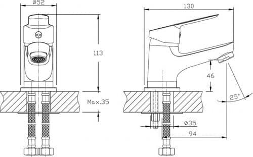 Купить Смеситель Rush Crete для раковины CR3535-11 по низкой цене