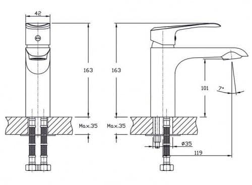 Купить Смеситель Rush Gozo для раковины GZ3735-11 по низкой цене