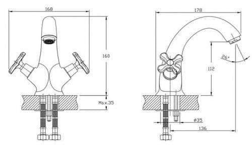 Купить Смеситель Rush Sakhalin для раковины SA5350-11 по низкой цене