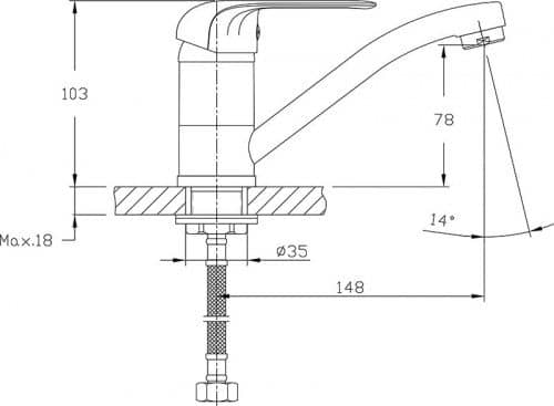 Купить Смеситель Rush Fiji для раковины и кухни FI1835-26 по низкой цене