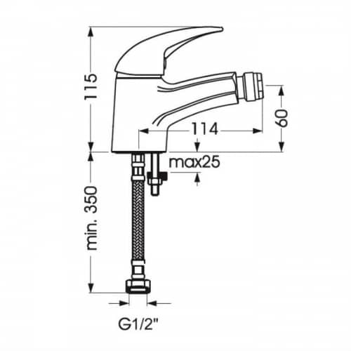 Купить Смеситель Vidima Орион для биде хром по низкой цене