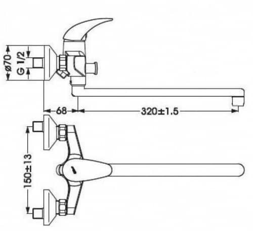 Купить Смеситель Vidima Орион для ванны ВА005АА по низкой цене