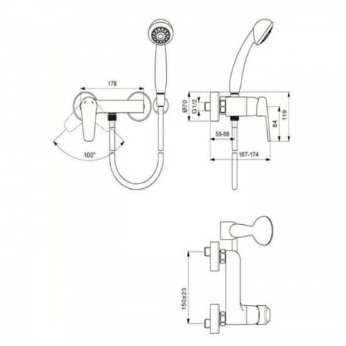 Смеситель для душа Vidima Баланс с аксессуарами хром