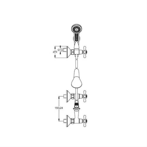 Смеситель для душа Vidima Ретро с аксессуарами хром