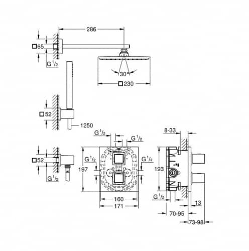 Душевой гарнитур Grohe Grohtherm Cube 34506000