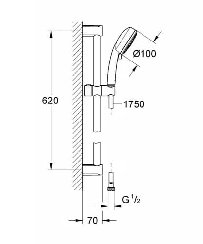Душевой гарнитур Grohe New Tempesta Cosmopolitan 100 27786002