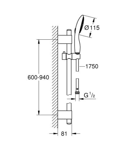Душевой гарнитур Grohe Power&Soul 115 27759000