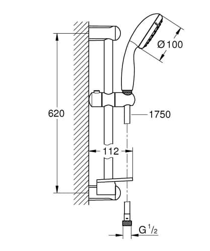 Душевой гарнитур Grohe New Tempesta 100 27926001