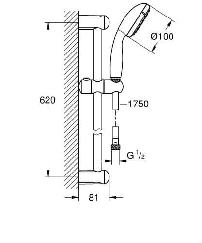 Душевой гарнитур Grohe New Tempesta 100 2759810E