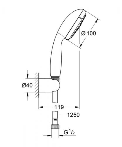 Душевой гарнитур Grohe New Tempesta 2760110E