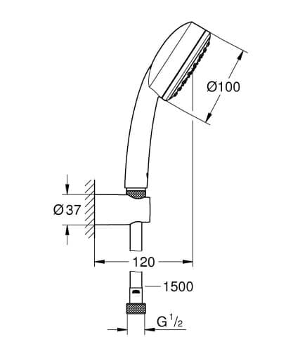 Душевой гарнитур Grohe New Tempesta Cosmopolitan 26084002