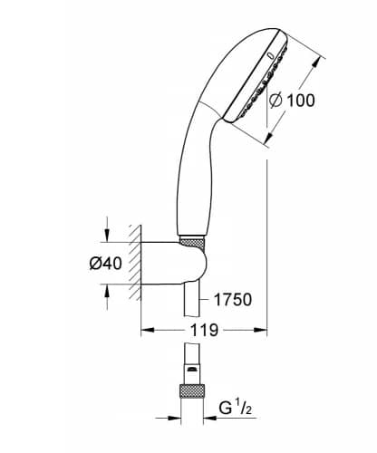 Душевой гарнитур Grohe New Tempesta 100 27849001