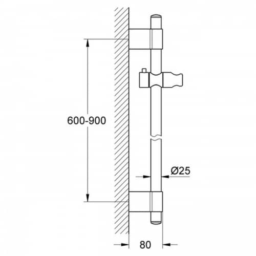 Купить Штанга Grohe Power&Soul 27785000 душевая 900 мм по низкой цене