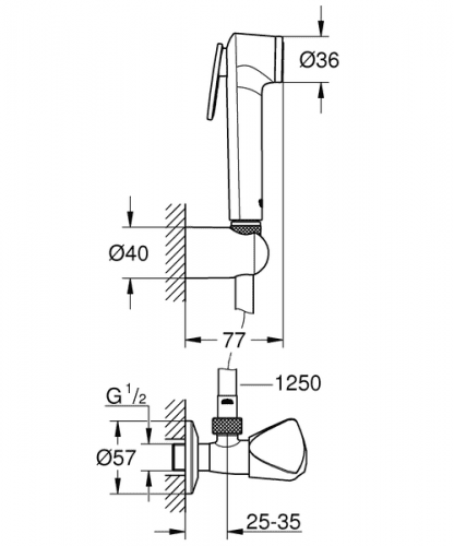 Купить Комплект Grohe Tempesta-F 27514001 для гигиенического душа по низкой цене