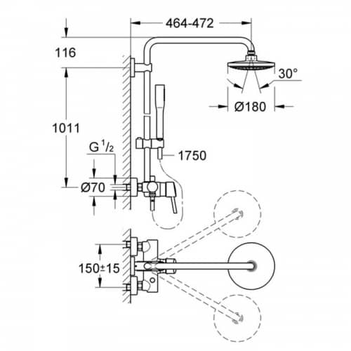 Душевой гарнитур Grohe Euphoria Concetto New 23061001 