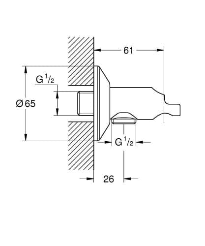 Купить Подключение Grohe Sena 26333000 для душевого шланга с держателем по низкой цене