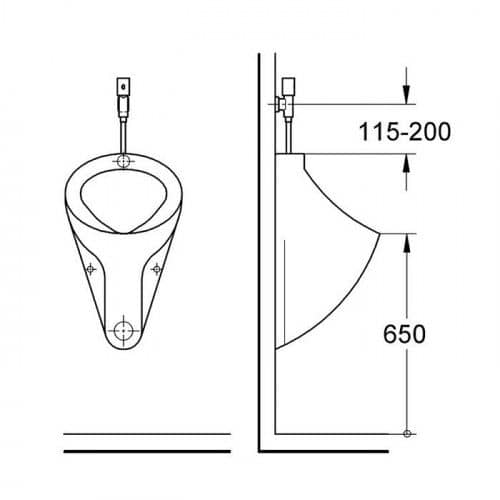 Купить Кран Grohe Tectron 37421000 для писсуара, с инфракрасным управлением по низкой цене