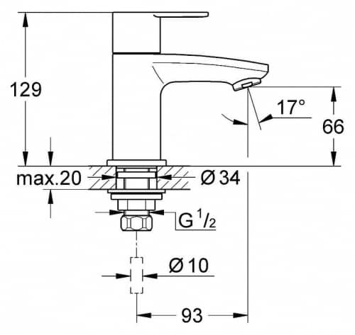 Купить Вентиль Grohe Eurostyle Cosmopolitan 23039002 для раковины по низкой цене