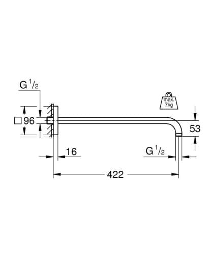 Купить Кронштейн Grohe Rainshower 26145000 душевой по низкой цене