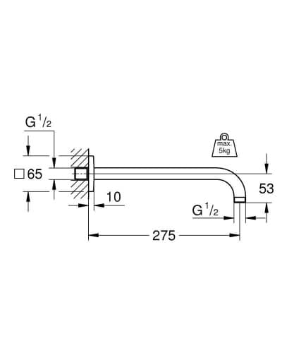 Купить Кронштейн Grohe Rainshower 27488000 душевой по низкой цене