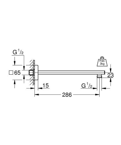 Купить Кронштейн Grohe Rainshower 27709000 душевой по низкой цене