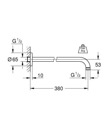 Купить Кронштейн Grohe Rainshower 28361000 душевой по низкой цене