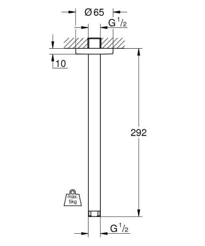 Купить Кронштейн Grohe Rainshower 28497000 душевой по низкой цене