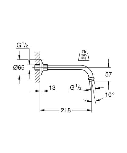 Купить Кронштейн Grohe Relexa 27406000 душевой по низкой цене