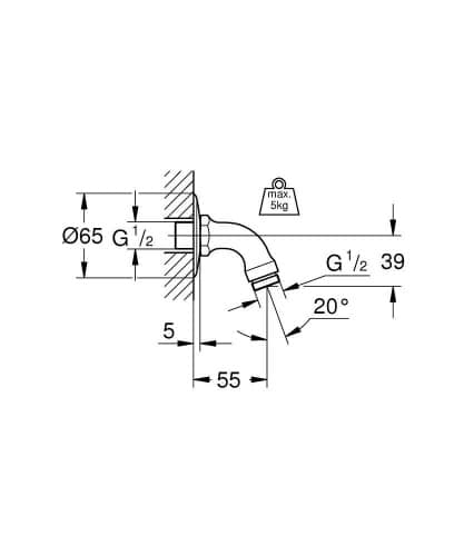 Купить Кронштейн Grohe Relexa 28429000 душевой по низкой цене