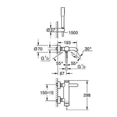 Душевой гарнитур Grohe Essence+ 33628001
