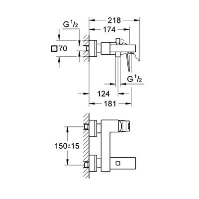 Купить Смеситель Grohe Eurocube 23140000 для ванны по низкой цене