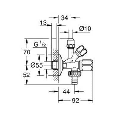 Купить Вентиль Grohe угловой комбинированный 22035000 по низкой цене