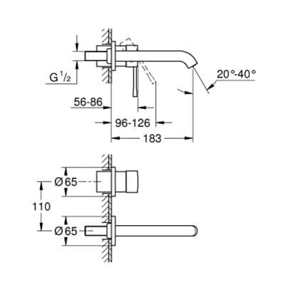 Купить Смеситель Grohe Essence+ для раковины, внешняя часть 19408001 по низкой цене