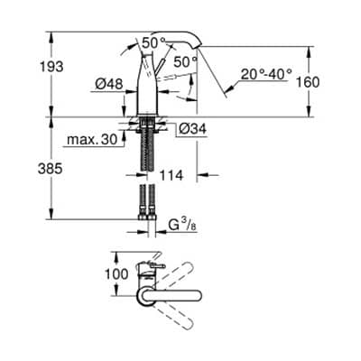Купить Смеситель Grohe Essence+ 23463001 для раковины по низкой цене