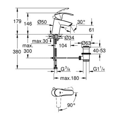 Купить Смеситель Grohe Eurosmart New 32926002 для раковины по низкой цене