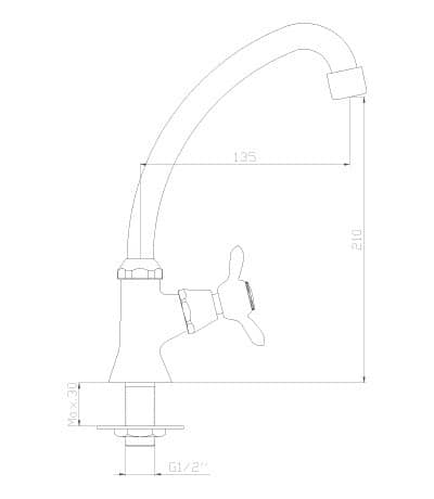 Купить Кран для холодной воды Rossinka Q02-60U по низкой цене
