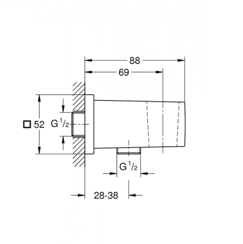 Купить Подключение Grohe Euphoria Cube 26370000 для душевого шланга по низкой цене