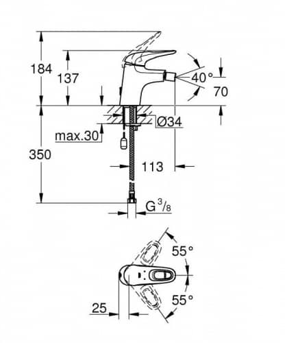 Купить Смеситель Grohe Eurostyle New 33566003 для биде по низкой цене