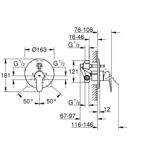 Смеситель для душа Grohe BauEdge 29079000