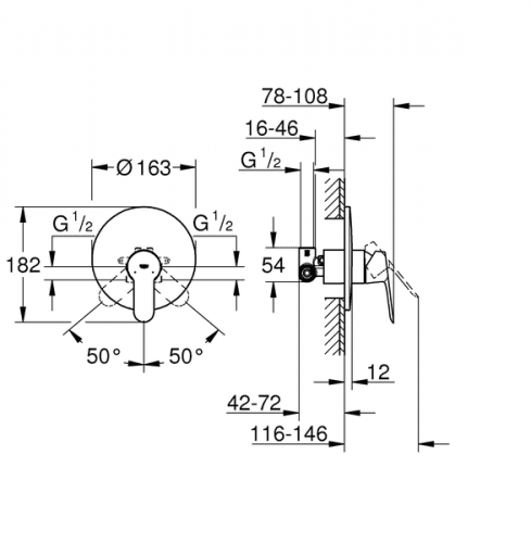 Смеситель для душа Grohe BauEdge 29078000